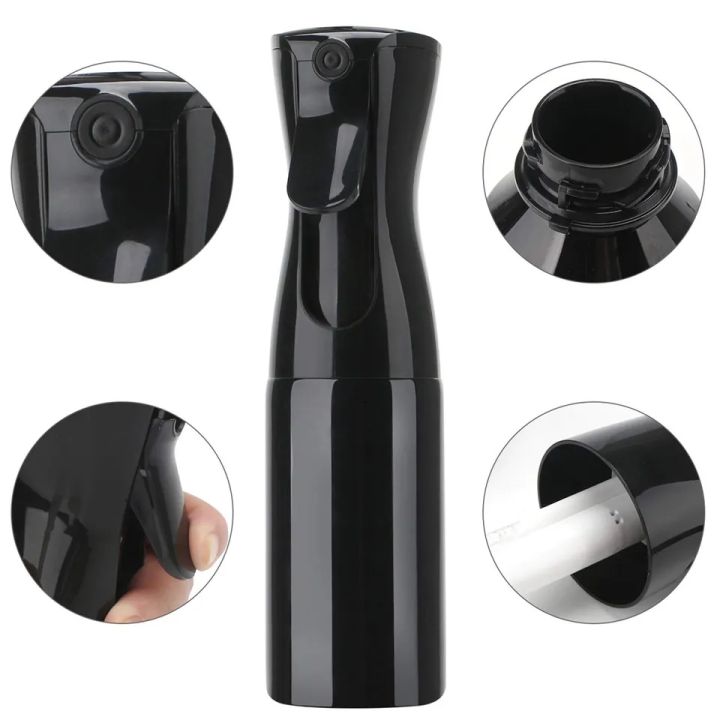300ml Superfine Spray Bottle/Hair Spray Bottle Continuous Water Mist Trigger Sprayer Water Spray Bottle, Empty Spray Bottle Water Spray for Hairstyling, Beauty, Plants, Cleaning (Black)