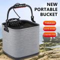 Small 3D Textured Folding Bucket Portable Collapsible Fishing Box Foldable Multifunctional EVA Bucket Outdoor Fishing. 