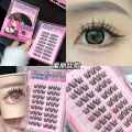 Gege Bear Glue-Free False Eyelashes – Transparent Band Thick Natural Individual Cluster Lashes, Reusable Self-Adhesive Eyelash Clusters, 10-14mm, 48 Clusters Lash Tray Organizer. 