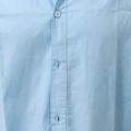 Sky Blue Cotton Half Sleeve Plain Shirt For Men. 