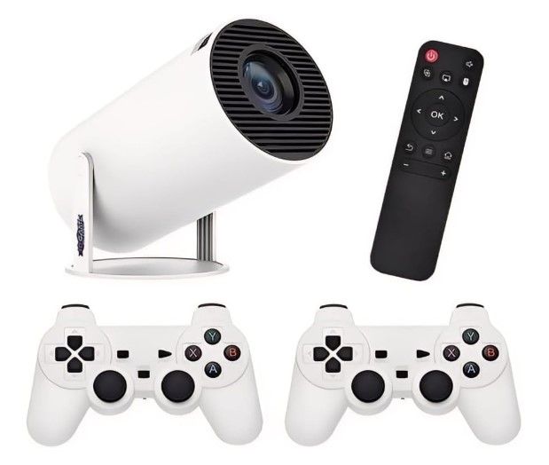 3D Game Projector 2-in-1 Controller Gamepad Playstore Access 4K Portable Home Cinema & Outdoor Projector