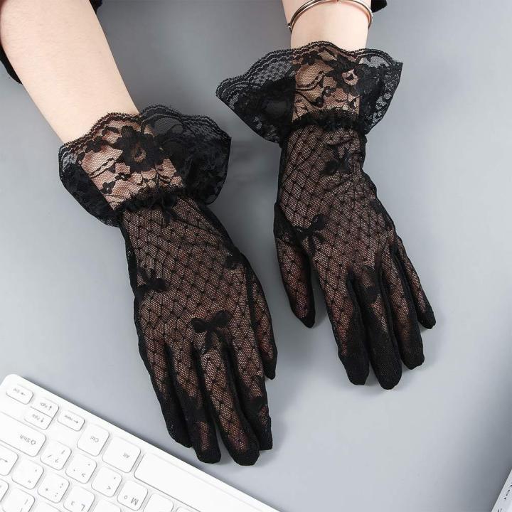 Summer%20Wedding%20Full%20Finger%20Lace%20Bow%20Driving%20Black%20White%20Bridal%20Gloves%20Mesh%20Gloves%20Lace%20Gloves%20Tulle%20Mittens%20-%20Image%204