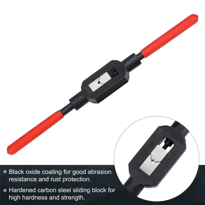 1%20Piece%20Adjustable%20Tap%20Wrench%20Handle%20Black%20&%20Red%20Steel%20for%201/4-3/4Inch%20(UNC/UNF)%20/%20Metric%20M5-M20%20Taps%20-%20Image%204