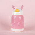Creative Cartoon Deer Water Cup Double-layer Children's Cute Plastic Glass Cup Gift Cup. 