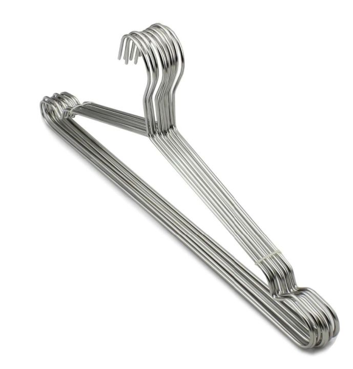 Stainless Steel Cloth Wardrobe Coat Hanger - 10 pcs set