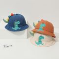 Casual Cartoon Dinosaur Children Fisherman Hat Sunscreen Wide Brim Kids Bucket Hat UV Panama Hat Baby Sun Cap Summer. 