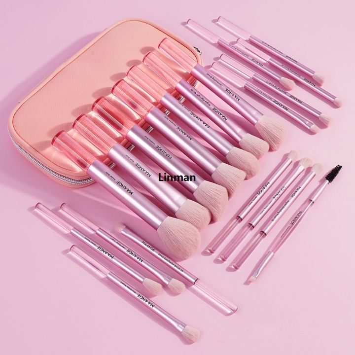Linman%20Maange%2020pcs%20Travel%20Makeup%20Brushes%20Set%20Pro%20Kabuki%20Foundation%20ConceaLuxury%20ler%20Powder%20Blush%20Blending%20Face%20Eyeshadow%20Brush%20With%20Bag%20MAG52036F+SB%20-%20Image%202
