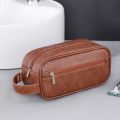 Vintage Multi Pocket Men Wash Bag Handheld Zipper Cosmetic Storage Bag Waterproof Large Capacity Makeup Pouch Trips. 