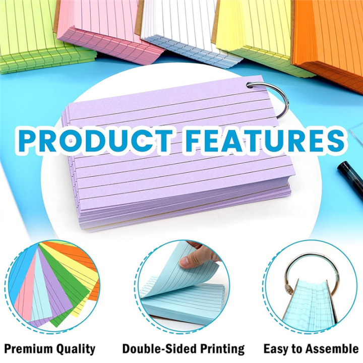 Bulk%20Pack%20of%201000%20Colored%203x5%20Inch%20Index%20Cards%20with%20Rings,%20Lined%20and%20Ruled%20for%20Efficient%20Notetaking%20-%20Image%203
