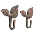 fasdaga 2 Pair Wall Hooks: 1 Pair Metal Rose Flower Curtain Tie Back Tieback Holders Wall Hooks & 1 Pair Iron Leaf Shaped Curtain Tie Backs Holders Wall Hooks. 