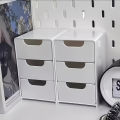 3-Tier Drawer Organizer White Plastic Storage Box for Office Jewelry Cosmetics Portable Stackable Multipurpose. 