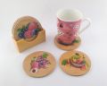 Wooden Beautiful Tea Coasters With Holder Set of 6 piece. 