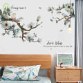 Ink Wash Flower Tree Wall Stickers For Living Room Bedroom Home Background Wall Decor Self-adhesive Vinyl Sticker Wallpaper. 