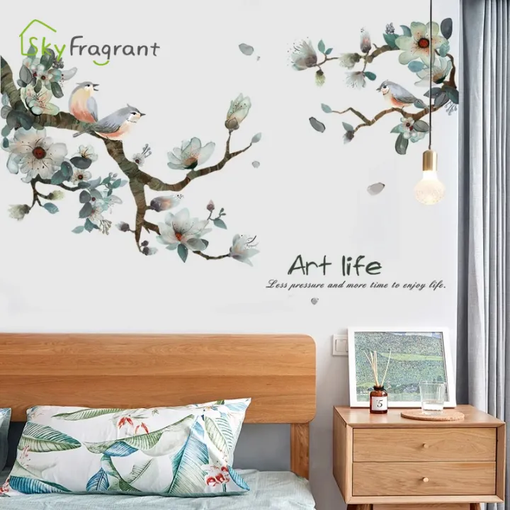 Ink%20Wash%20Flower%20Tree%20Wall%20Stickers%20For%20Living%20Room%20Bedroom%20Home%20Background%20Wall%20Decor%20Self-adhesive%20Vinyl%20Sticker%20Wallpaper%20-%20Image%203