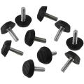 10 Pcs Adjustable M6 Thread Furniture Levelers Galvanized Steel Black Glide Furniture Leveling Feet Floor Leveler Table,Chair, Cabinet Legs. 