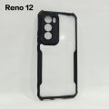 Oppo Reno 12 5G & Reno 12 Pro 5G Cover(All Different Size) Clear Transparent Shockproof Soft Bumper  Cover Case -Non Yellowing. 