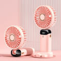 Long Battery Life Mini Portable Fan With Digital Display Upto 5 Hrs Backup. 