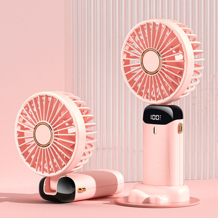 Long Battery Life Mini Portable Fan With Digital Display Upto 5 Hrs Backup