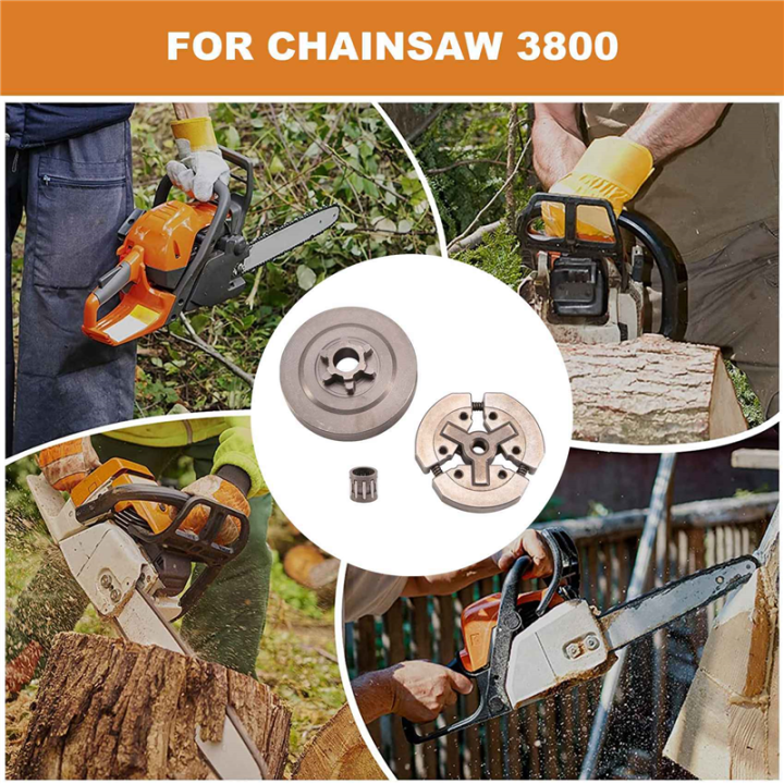 2set%203/8%20Clutch%20Drum%20&%20Clutch%20&%20Needle%20Bearing%20Fit%20for%20Chinese%20Chainsaw%203800%20-%20Image%206