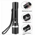 500 Lumens 3 Modes  XPE Led Powerful Zoom Rechargeable Tactical Torch. 