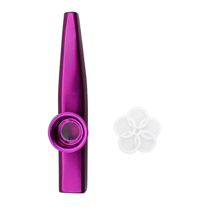 Kazoo%20Aluminum%20Alloy%20Metal%20with%2025%20Pcs%20Gifts%20Flute%20Diaphragm%20for%20Children%20Music-Lovers-Purple%20-%20Image%202