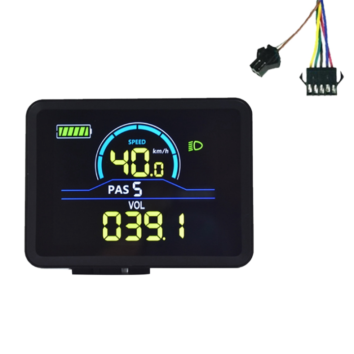 OUMERY P5C Electric Bike LCD Display Meter 24V-60V Ebike Intelligent Display IP67 UART Colorful LCD Display Meter SM 5+2PIN