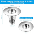 Bathroom Sink Drain Strainers,Small Conical Premium Stainless Steel Porous Hair Catcher, Drainer Filter Easy Install Easy to Use. 
