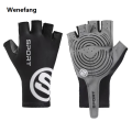 Wenefang Anti Slip Breathable and Sunscreen Half Finger Cycling Gloves Anti-slip Bicycle Fabric Finger Mitten for Bike Sports. 