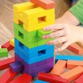 Jenga Colorful 51 Wooden Stacking & Balancing Building Blocks Tumble Tower Game Effective for Kids & Adults. 