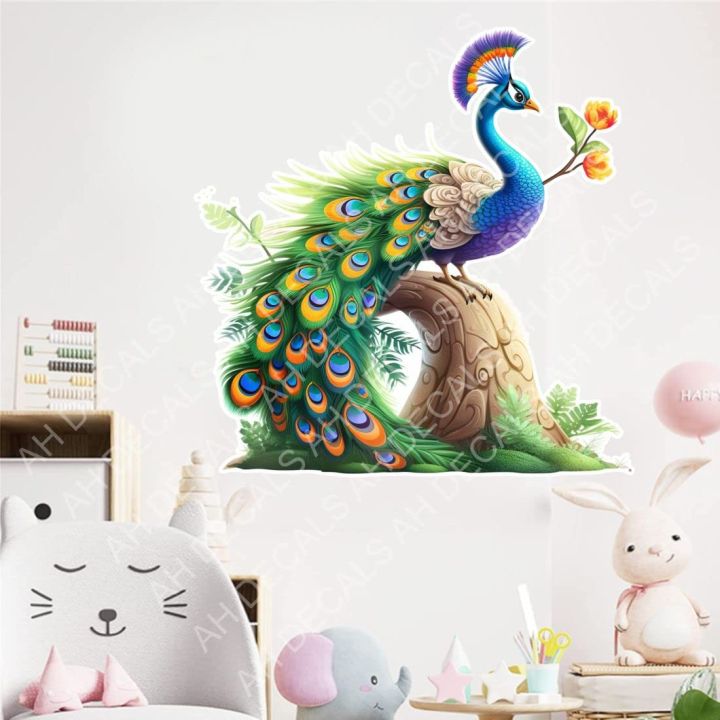 4%20Pcs%206D%20Peacock%20Flower%20Tree%20Branch%20Wall%20Decals%20Stickers%20Bedroom%20Living%20Room%20Sofa%20TV%20Background%20Wall%20Decor%20-%20Image%204