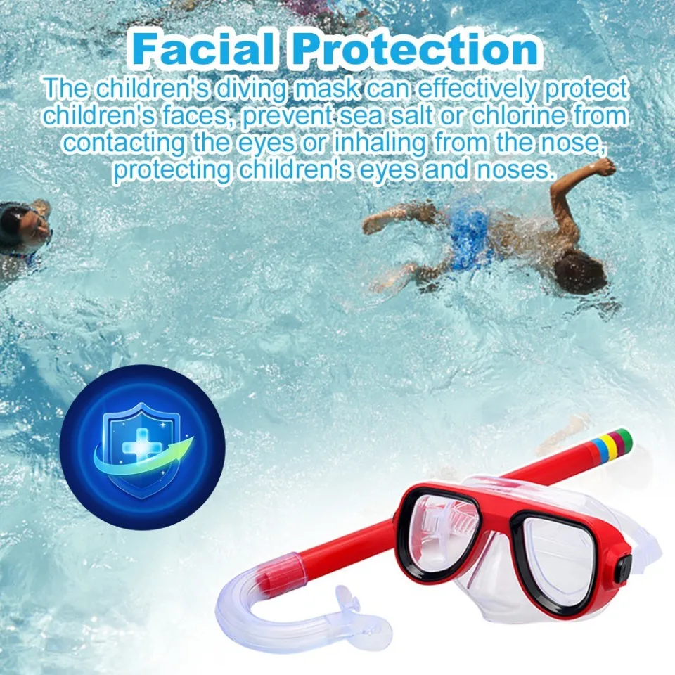 Kids Snorkel Set, Kids Swimming Goggles, Diving Mask for Children