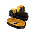 R18 LED Digital Display Wireless Ear Clip Noise Reduction Bluetooth Bone Conduction Headset(Black Yellow). 