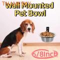 Cat Basin Foldable Hanging Pet Bowl 6/8inch Anti Slip Stationary Dog Cage Bowl Multifunction Wall Mounted Pet Food Dispenser Home. 