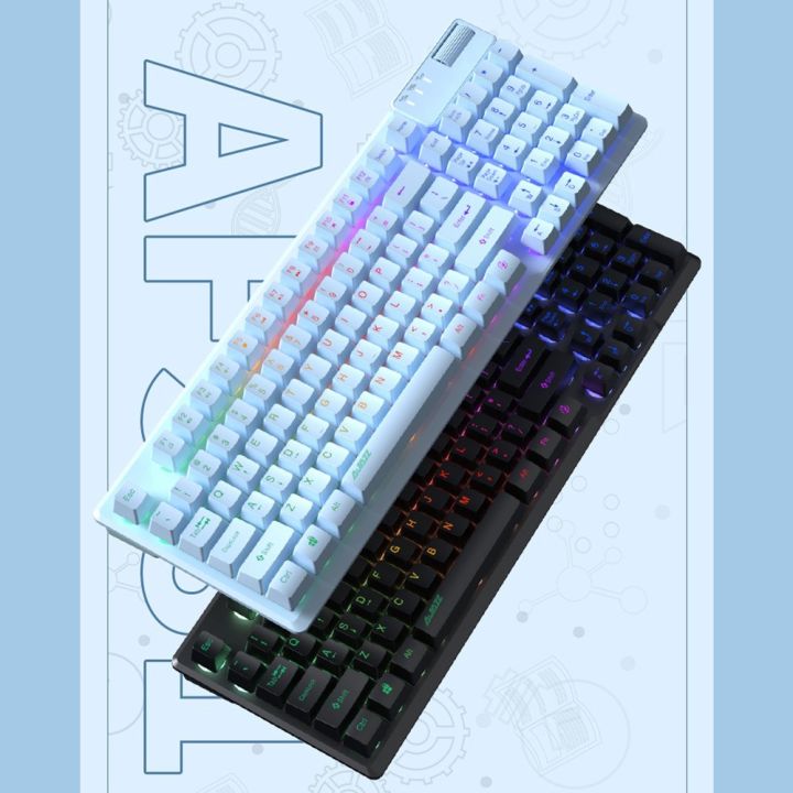 AJAZZ AF981 Wired Keyboard RGB Gaming Keyboard with 19-Key Anti-Ghosting Metal Base Ergonomic Design Volume Control