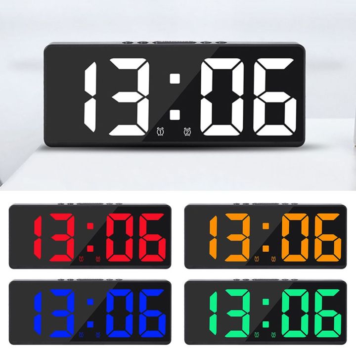 Home Decor Temperature Calendar Number Clock Backlight Alarm Clock Electronic Clock LED Digital Large Number