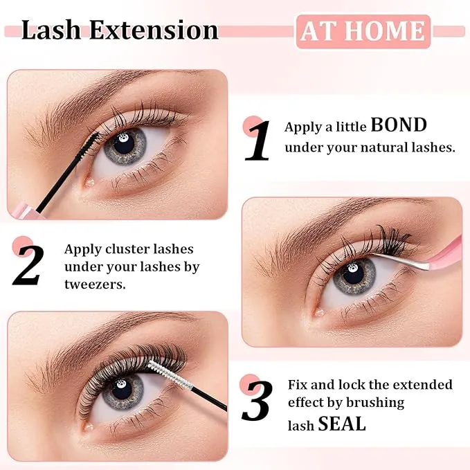 DIY%20Lash%20Extension%20Kit,%20Individual%20Lashes%20with%20Lash%20Glue%20Bond%20and%20Seal,%20200%20Cluster%20Lashes%208~16mm%20Natural%20Look%20Lash%20Clusters%20False%20Eyelash%20Extension%20Kit%20(40D%20KIT)%20-%20Image%204
