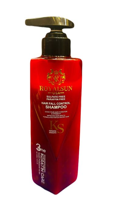 Royal-sun U-SA K-eratin Smooth  | S-ulphate Free  | P-araffin Free  |  Hair Fall Control Shampoo 550 ML