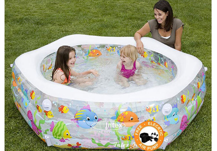 INTEX Ocean Reef Inflatable Kids/Children Shade Pool  77"x 70" x 24"
