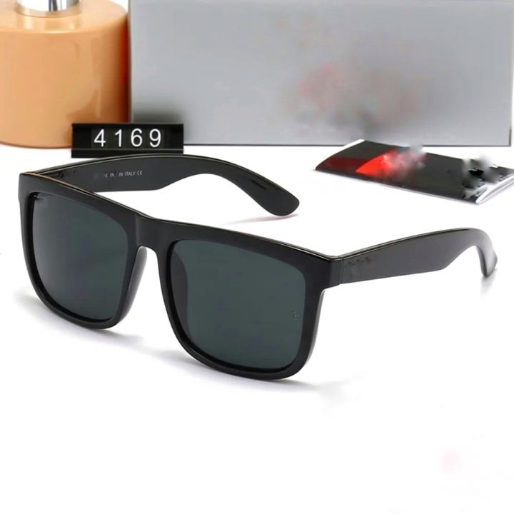 New%20Elegant%20Black%20Square%20Frame%20Men%20Sunglasses%20Ray-Ban%204169%20with%20UV400%20Protection%20and%20glass%20Lenses%20-%20Image%204