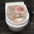 Linman WC Pedestal Pan Cover Sticker Toilet Stool Commode Sticke r Home Decor Bathroon Decor 3D Printed Flower View Decals. 