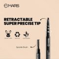 MARS Micro Precision Brow Pencil with spoolie | Retractable & Easy Glide | Long Lasting & Natural finish (0.4 g). 