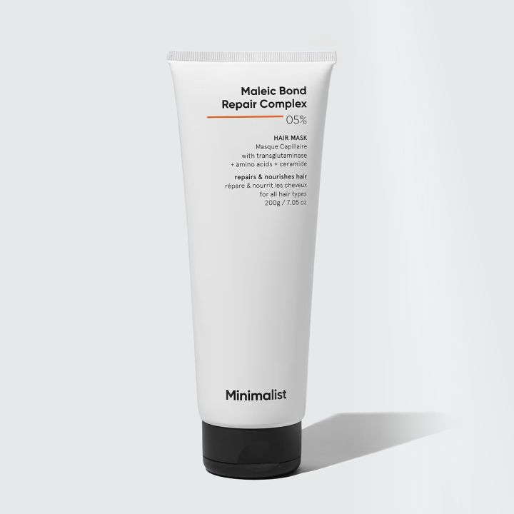 Minimalist%20Hair%20Mask%20For%20Frizzy%20Hair,%20Repairing%20Dry,%20Damaged%20&%20Dull%20Hair%20%7C%20Maleic%20Bond%20Repair%20Complex%2005%25%20with%20Transglutaminase,%20Amino%20Acids%20&%20Ceramides%20%7C%20For%20Damaged%20&%20Treated%20Hair%20%7C%20Controls%20Frizzy%20Hair%20%7C%20For%20Women%20&%20Men%20%7C%20200%20gm%20-%20Image%209