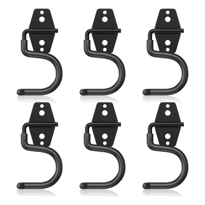JAERBEE 6 Pack Metal Garage Hooks, Heavy Duty S Hooks Tool Hangers for Garage Wall, Shed, Garden Storage Organizer