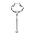 2 3 Tier Cake Plate Stand Heavy Metal Center Handle Fitting Hardware Rod Shape:Ornate Victoriana Color:Silver 2 Sets. 