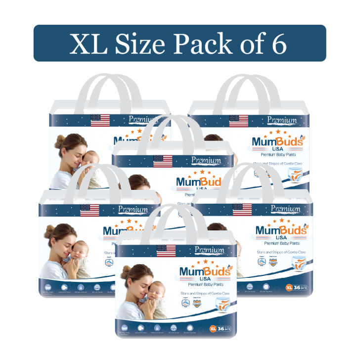 MumBuds American UltraThin Baby Pants XL 36Pcs Pack Of 6