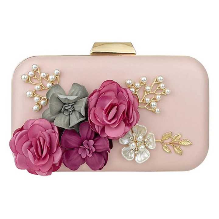 Flower Purse Wedding Bridal Clutch Bag Women Elegant Shoulder Bag Handbags