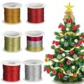 20/100 Meters Gold Silver Red Tag Line Bracelet Making Tying Rope Packaging Thread Metallic Cord Tinsel String Christmas Strap Ribbon. 