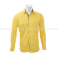 Mustard Yellow Cotton Plain Shirt For Men. 