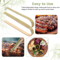 NAMUNY 120 Pack Mini Bamboo Tongs, 4 Inch Disposable Tongs, Eco-Friendly Mini Disposable Bamboo Utensils Toast Tongs. 