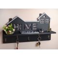 Aeromax Beautiful Home Wooden Wall Self 5 Hook Key Holder In Matt Black. 